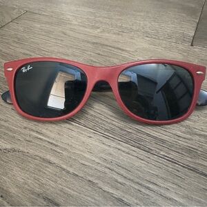RayBan New Wayfarer Classic Sunglasses matte dark red RB2132